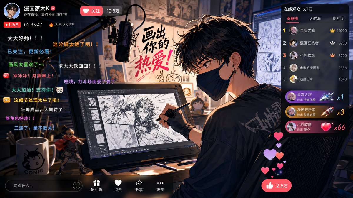 18js新漫画 - 漫画家直播创作全过程视频回放